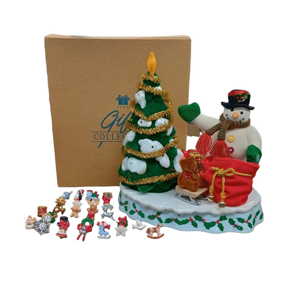Avon A Wonderful Countdown to Christmas Talking Lighted Snowman Advent Tree